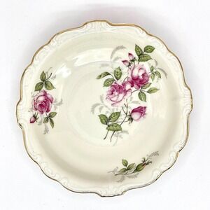 Rosenthal Pompadour Courtship Small Bowl 5" Germany Floral Gold Trim Vintage
